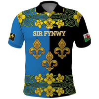 Personalized Monmouthshire Wales Polo Shirt Sir Fynwy Flag With Welsh Daffodil - Wonder Print Shop