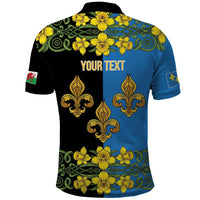 Personalized Monmouthshire Wales Polo Shirt Sir Fynwy Flag With Welsh Daffodil - Wonder Print Shop