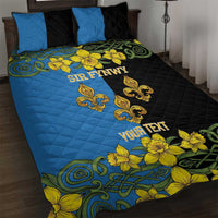 Personalized Monmouthshire Wales Quilt Bed Set Sir Fynwy Flag With Welsh Daffodil - Wonder Print Shop