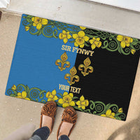 Personalized Monmouthshire Wales Rubber Doormat Sir Fynwy Flag With Welsh Daffodil - Wonder Print Shop