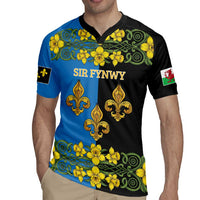 Personalized Monmouthshire Wales Rugby Jersey Sir Fynwy Flag With Welsh Daffodil - Wonder Print Shop