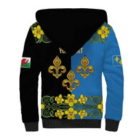 Personalized Monmouthshire Wales Sherpa Hoodie Sir Fynwy Flag With Welsh Daffodil - Wonder Print Shop