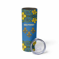 Personalized Monmouthshire Wales Skinny Tumbler Sir Fynwy Flag With Welsh Daffodil - Wonder Print Shop