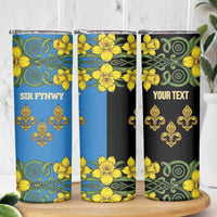 Personalized Monmouthshire Wales Skinny Tumbler Sir Fynwy Flag With Welsh Daffodil - Wonder Print Shop