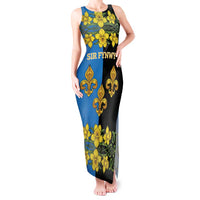 Personalized Monmouthshire Wales Tank Maxi Dress Sir Fynwy Flag With Welsh Daffodil - Wonder Print Shop