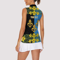 Personalized Monmouthshire Wales Women Sleeveless Polo Shirt Sir Fynwy Flag With Welsh Daffodil - Wonder Print Shop