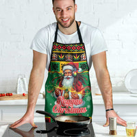 Jamaica Christmas Apron Reggae Santa with Dreadlocks Design - Wonder Print Shop