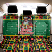 Jamaica Christmas Back Car Seat Cover Reggae Santa with Dreadlocks Design - Wonder Print Shop