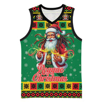 Jamaica Christmas Basketball Jersey Reggae Santa with Dreadlocks Design - Wonder Print Shop