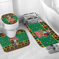 Jamaica Christmas Bathroom Set Reggae Santa with Dreadlocks Design - Wonder Print Shop