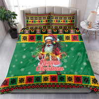 Jamaica Christmas Bedding Set Reggae Santa with Dreadlocks Design - Wonder Print Shop