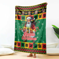 Jamaica Christmas Blanket Reggae Santa with Dreadlocks Design - Wonder Print Shop