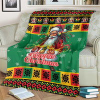Jamaica Christmas Blanket Reggae Santa with Dreadlocks Design - Wonder Print Shop
