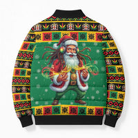 Jamaica Christmas Bomber Puffer Jacket Reggae Santa with Dreadlocks Design - Wonder Print Shop