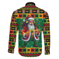 Jamaica Christmas Family Matching Off The Shoulder Long Sleeve Dress and Hawaiian Shirt Reggae Santa with Dreadlocks Design - Wonder Print Shop