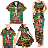 Jamaica Christmas Family Matching Tank Maxi Dress and Hawaiian Shirt Reggae Santa with Dreadlocks Design - Wonder Print Shop