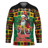 Jamaica Christmas Hockey Jersey Reggae Santa with Dreadlocks Design - Wonder Print Shop