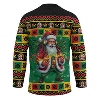 Jamaica Christmas Hockey Jersey Reggae Santa with Dreadlocks Design - Wonder Print Shop