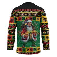 Jamaica Christmas Hockey Jersey Reggae Santa with Dreadlocks Design - Wonder Print Shop