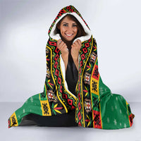 Jamaica Christmas Hooded Blanket Reggae Santa with Dreadlocks Design - Wonder Print Shop