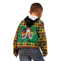 Jamaica Christmas Kid Hoodie Reggae Santa with Dreadlocks Design - Wonder Print Shop