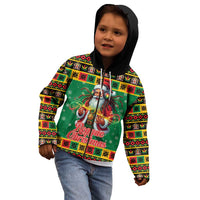 Jamaica Christmas Kid Hoodie Reggae Santa with Dreadlocks Design - Wonder Print Shop