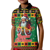 Jamaica Christmas Kid Polo Shirt Reggae Santa with Dreadlocks Design - Wonder Print Shop