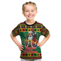 Jamaica Christmas Kid T Shirt Reggae Santa with Dreadlocks Design - Wonder Print Shop