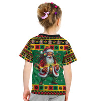 Jamaica Christmas Kid T Shirt Reggae Santa with Dreadlocks Design - Wonder Print Shop