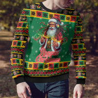 Jamaica Christmas Ugly Christmas Sweater Reggae Santa with Dreadlocks Design - Wonder Print Shop