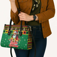 Jamaica Christmas Leather Bag Reggae Santa with Dreadlocks Design - Wonder Print Shop