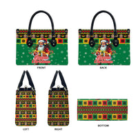 Jamaica Christmas Leather Bag Reggae Santa with Dreadlocks Design - Wonder Print Shop