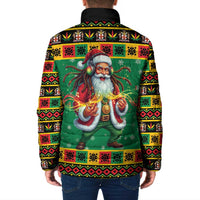 Jamaica Christmas Padded Jacket Reggae Santa with Dreadlocks Design - Wonder Print Shop