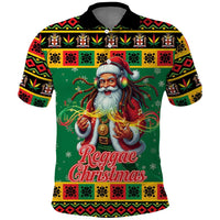Jamaica Christmas Polo Shirt Reggae Santa with Dreadlocks Design - Wonder Print Shop