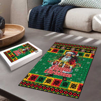 Jamaica Christmas Puzzle Reggae Santa with Dreadlocks Design - Wonder Print Shop