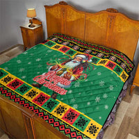 Jamaica Christmas Quilt Reggae Santa with Dreadlocks Design - Wonder Print Shop