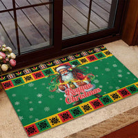 Jamaica Christmas Rubber Doormat Reggae Santa with Dreadlocks Design - Wonder Print Shop