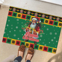 Jamaica Christmas Rubber Doormat Reggae Santa with Dreadlocks Design - Wonder Print Shop