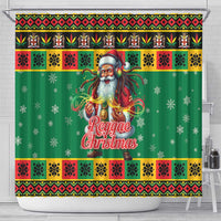 Jamaica Christmas Shower Curtain Reggae Santa with Dreadlocks Design - Wonder Print Shop