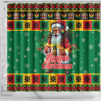 Jamaica Christmas Shower Curtain Reggae Santa with Dreadlocks Design - Wonder Print Shop