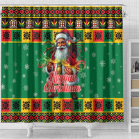 Jamaica Christmas Shower Curtain Reggae Santa with Dreadlocks Design - Wonder Print Shop