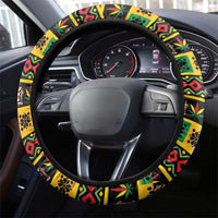 Jamaica Christmas Steering Wheel Cover Reggae Santa with Dreadlocks Design - Wonder Print Shop
