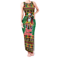 Jamaica Christmas Tank Maxi Dress Reggae Santa with Dreadlocks Design - Wonder Print Shop
