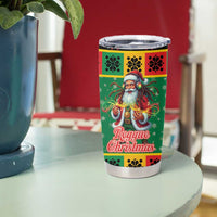 Jamaica Christmas Tumbler Cup Reggae Santa with Dreadlocks Design - Wonder Print Shop