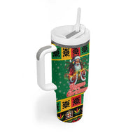 Jamaica Christmas Tumbler With Handle Reggae Santa with Dreadlocks Design - Wonder Print Shop