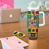 Jamaica Christmas Tumbler With Handle Reggae Santa with Dreadlocks Design - Wonder Print Shop