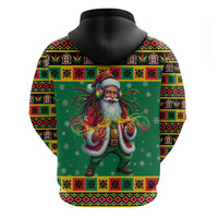 Jamaica Christmas Zip Hoodie Reggae Santa with Dreadlocks Design - Wonder Print Shop