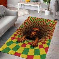 Jamaica Reggae Lion Area Rug Reggae Optical 3D Illusion - Wonder Print Shop