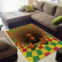 Jamaica Reggae Lion Area Rug Reggae Optical 3D Illusion - Wonder Print Shop