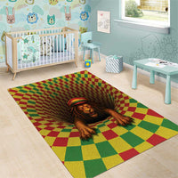 Jamaica Reggae Lion Area Rug Reggae Optical 3D Illusion - Wonder Print Shop